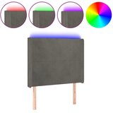 Maison Chic led posteljno vzglavje - vzglavna omarica - nočna omarica temno sivo 103x16x118/128 cm žamet, (21710211) | Shoptok.si