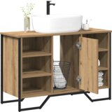 vidaXL Kabinet pod umivalnikom Umetni hrast 91x35x60 cm Inženirski les | Shoptok.si