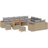  Set od 13 dijelova vrtnih kauča s jastučićima bež poli ratana akacije set od 3 dijela okupljanja za vrt s jastučićima bež poli | shoptok.hr