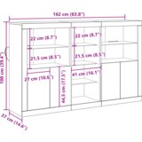 vidaXL Skrinja s LED svjetlima Staro drvo 162x37x100 cm Konstrukcijsko drvo, Skrinja s LED svjetlima Staro drvo 60,5x37x100 cm, Skrinja s LED svjetlima Staro drvo 41x37x100 cm | shoptok.hr