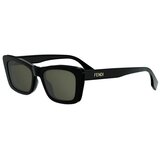 Fendi Lettering Black Cat Eye Sunglasses ONE SIZE (53) Črna/Siva Cene