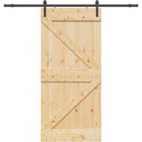 vidaXL Drsna vrata s kompletom vodil 80x210 cm trdna borovina | Shoptok.si