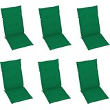  Sklopive stolice 6 kom s jastucima od punog bagremovog drveta Zelena 120 x 50 x 3 cm | shoptok.hr