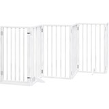  Vrata za pse s vratašcima 9 panela sklopiva 450 cm drvo topole Bijela 50 x 90 x 2 cm | Shoptok.si