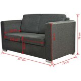 vidaXL Kavč dvosed blago temno siv | Shoptok.si