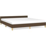  Posteljni okvir z vzglavjem temno rjav 140x200 cm blago, (20788586) | Shoptok.si