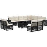  Sjedeća garnitura za vrt 13 kom. Crna i krem-bijela poliratan 100 x 55 x 73 cm | shoptok.hr