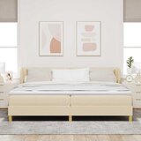  Krevet s opruga kutije s uzglavljem Krema 200 x 200 cm tkanina | shoptok.hr