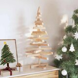 vidaXL Božična drevesa z stojalom Naravna 90 cm Trdna borovina | Shoptok.si