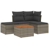Maison Chic Seti vrtnega pohištva - Vrtna garnitura - Vrtni pohištvo set 5-delna z blazinami siv poli ratan, (21814130) | Shoptok.si