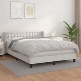  Box spring postelja z vzmetnico bel 140x200 cm umetno usnje, (20789966) Cene