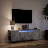vidaXL Zidni TV ormarić s LED svjetlima boja betona 135x31x39,5 cm | shoptok.hr