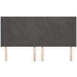  Vzglavje z ušesi temno sivo 163x16x118/128 cm žamet, (20794522) | Shoptok.si