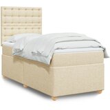  Krevet s oprugama i madracem krem 90 x 190 cm od tkanine | shoptok.hr