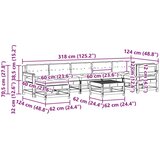  Vrtna dnevna garnitura 8 pcs Voščeno rjava Trdna borovina, (5000269788) | Shoptok.si