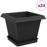  Saksije za biljke 24 pcs Crna 20 x 20 x 16 cm Plastika | shoptok.hr