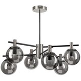  Luster na šipci LILOU 6xE14/5W/230V matni hrom/zadimljeno staklo | Eponuda.com