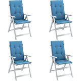 vidaXL Jastuci za stolice 4 kom prošarano plavi 120x50x4 cm od tkanine | shoptok.hr