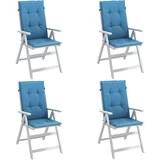 vidaXL Jastuci za stolice 4 kom prošarano plavi 120x50x4 cm od tkanine