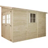 Lesena vrtna hiša (s 3 stenami) - H243x216x318 cm/6 m2 - Vrtna lopa s podi - M339+M339G, (21956336)