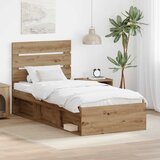  Krevetna konstrukcija Umjetnička hrastovina 100 x 200 cm | shoptok.hr