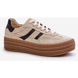 Zazoo Suede platform sneakers beige N1176 | shoptok.hr