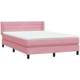  Box spring postelja z vzmetnico roza 140x210 cm žamet, (21792009) | Shoptok.si