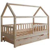 MID.YOU Postelja V Obliki Hiše Kay 80x160, Bor, Masivna | Shoptok.si