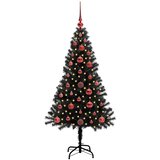  Božićno drvce s 150 LED svjetlima s stalakom Crna 120 cm PVC | shoptok.hr
