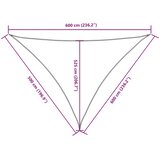  Jedro protiv sunca od tkanine trokutasto 5 x 6 x 6 m antracit | shoptok.hr