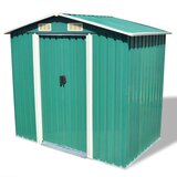 vidaXL Vrtna skladiščna lopa zelena kovinska 204x132x186 cm | Shoptok.si