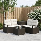  Set sofe 6 kom. Crna i krem-bijela Poli Rattan i čelik | shoptok.hr