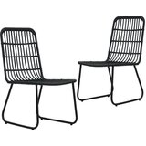 Maison Chic Vrtni stoli - Stol za vrt 2 kosa poli ratan črne barve JS1236, (21878792) | Shoptok.si