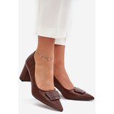Boto Heels With Decoration Brown Celira | shoptok.hr
