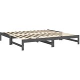  Dnevni ležaj na izvlačenje sivi 2x(90x200) cm masivna borovina | shoptok.hr
