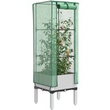 vidaXL Visoka greda s prevleko za rastlinjak videz ratana 40x40x140 cm | Shoptok.si