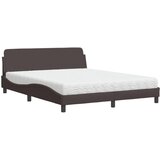vidaXL Postelja z vzmetnico temno rjava 160x200 cm blago, (21216082) Cene