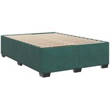 Krevet s box springom madracem i LED-om Tamnozelena Baršun - Tamnozelena 140 x 190 cm Prošiveno gumbima | shoptok.hr