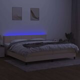  Krevet box spring s madracem LED krem 200x200 cm od tkanine | shoptok.hr