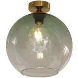 QAZQA Art Deco stropna svetilka medenina z zelenim steklom - Sandra