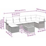  Sjedeća garnitura za vrt 8 kom. Bež poliratan 297,5 x 132,5 x 85 cm | shoptok.hr