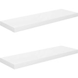 vidaXL plutajuće zidne police 2 kom sjajne bijele 80x23,5x3,8 cm MDF | shoptok.hr