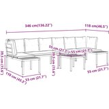  5-dijelni set vrtnih sofa s jastucima čelik obložen prahom crni | shoptok.hr