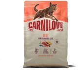 Carnilove Cat True Fresh Adult Sterilised, briketi - govedina 2 kg | Shoptok.si