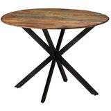 vidaXL jedilna miza Ø110x78 cm trden mangov les in jeklo | Shoptok.si