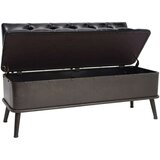 vidaXL Klop za shranjevanje z naslonjalom 110 cm črno umetno usnje | Shoptok.si