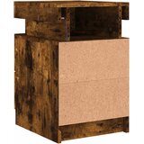  Noćni ormarići s LED svjetlima 2 kom dimljeni hrast 35x39x55 cm | shoptok.hr