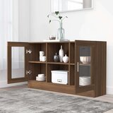 vidaXL vitrina boja smeđeg hrasta 120x30,5x70 cm od konstruiranog drva | shoptok.hr