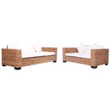vidaXL 2-dijelni set vrtnih sofa od prirodnog ratana s jastucima | shoptok.hr