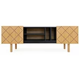 Woodman Crni/natur TV stol u dekoru hrasta 175x60 cm Porto -